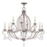 Livex Lighting 6438 - 71 Chesterfield 12 Light Chandelier, Hand Applied Venetian Golden Bronze - Eva Essentials